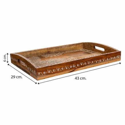 Schale Alexandra House Living Weiß natürlich Mango-Holz 29 x 6 x 43 2