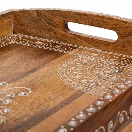 Vassoio Alexandra House Living Bianco Naturale Legno di mango 29 x 6 x