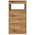 Commode chêne artisanal 40x50x76 cm bois d'ingénierie