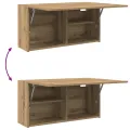Armoire murale de bain chêne artisanal bois d'ingénierie