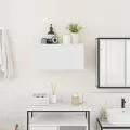 Armoire murale de bain blanc 60x25x30 cm bois d'ingénierie