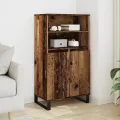 Buffet haut vieux bois 60x36x110 cm bois d'ingénierie