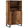 Buffet haut vieux bois 60x36x110 cm bois d'ingénierie