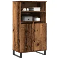 Buffet haut vieux bois 60x36x110 cm bois d'ingénierie