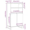 Buffet haut vieux bois 60x36x110 cm bois d'ingénierie