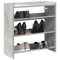 Étagère à chaussures gris béton 60x25x62 cm bois d'ingénierie