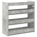 Étagère à chaussures gris béton 60x25x62 cm bois d'ingénierie