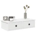 Étagère murale avec tiroirs blanc 60x25x15 cm bois d'ingénierie