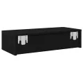 Étagère murale avec tiroirs noir 60x26,5x15cm bois d'ingénierie