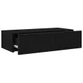 Étagère murale avec tiroirs noir 60x26,5x15cm bois d'ingénierie