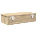 Étagère murale avec tiroirs chêne sonoma bois d'ingénierie