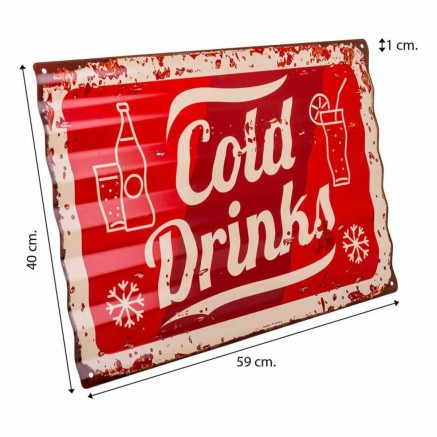 Placca da Parete Alexandra House Living Cold Drink Ferro 59 x 1 x 40 c 2