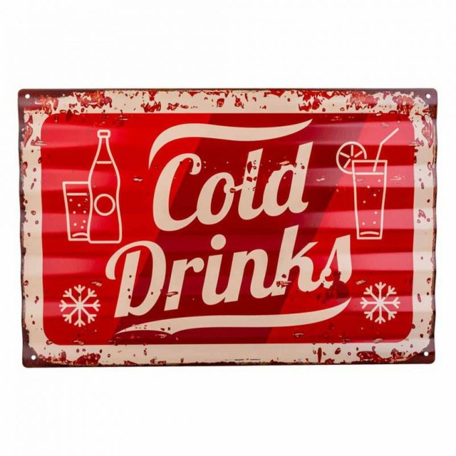 Placca da Parete Alexandra House Living Cold Drink Ferro 59 x 1 x 40 c