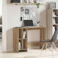 Bureau chêne artisanal 102,5x35x75 cm bois d'ingénierie