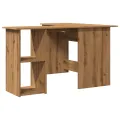 Bureau d'angle chêne artisanal 120x140x75 cm bois d'ingénierie