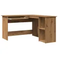 Bureau d'angle chêne artisanal 120x140x75 cm bois d'ingénierie