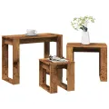 Tables gigognes 3 pcs vieux bois bois d'ingénierie