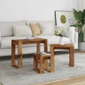 Tables gigognes 3 pcs vieux bois bois d'ingénierie