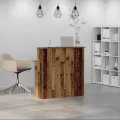 Bureau de réception vieux bois 100x50x103,5cm bois d'ingénierie