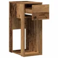 Support de tour d'ordinateur avec tiroir vieux bois 30x44x74 cm