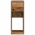 Support de tour d'ordinateur avec tiroir vieux bois 30x44x74 cm