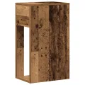 Support de tour d'ordinateur avec tiroir vieux bois 30x44x74 cm