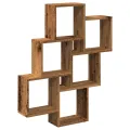 Étagère murale sous forme de cube vieux bois 78x15x93 cm