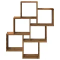 Étagère murale sous forme de cube vieux bois 78x15x93 cm