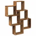 Étagère murale sous forme de cube vieux bois 78x15x93 cm