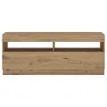 Meuble TV avec lumières LED chêne artisanal bois d'ingénierie