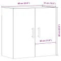 Armoire murale chêne artisanal 60x31x60 cm bois d'ingénierie