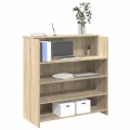 Bureau réception chêne sonoma 100x50x103,5 cm bois d'ingénierie