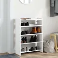 Étagère à chaussures blanc 80x25x61,5 cm bois d'ingénierie