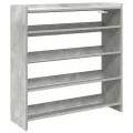 Étagère à chaussures gris béton 80x25x81 cm bois d'ingénierie