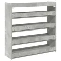 Étagère à chaussures gris béton 80x25x81 cm bois d'ingénierie