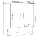 Armoire murale vieux bois 60x31x70 cm bois d'ingénierie