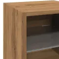 Meubles TV muraux lumières LED 2 pcs chêne artisanal
