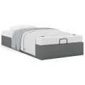 Cadre de lit ottoman sans matelas gris foncé 100x200 cm tissu