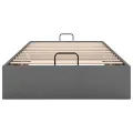 Cadre de lit ottoman sans matelas gris foncé 100x200 cm tissu