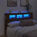 Tête de lit à LED chêne artisanal 160x18,5x103,5 cm