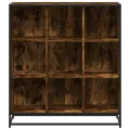 Bibliothèque chêne fumé 97,5x33x107,5cm bois d'ingénierie métal