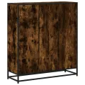 Bibliothèque chêne fumé 97,5x33x107,5cm bois d'ingénierie métal
