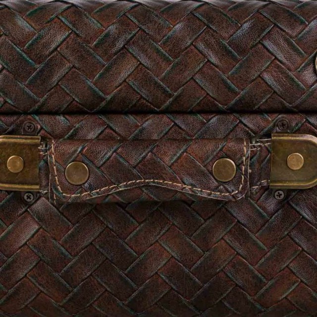 Valise décorative Alexandra House Living Marron Cuir Synthétique Boi