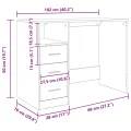 Bureau vieux bois 102x76x50 cm bois d'ingénierie