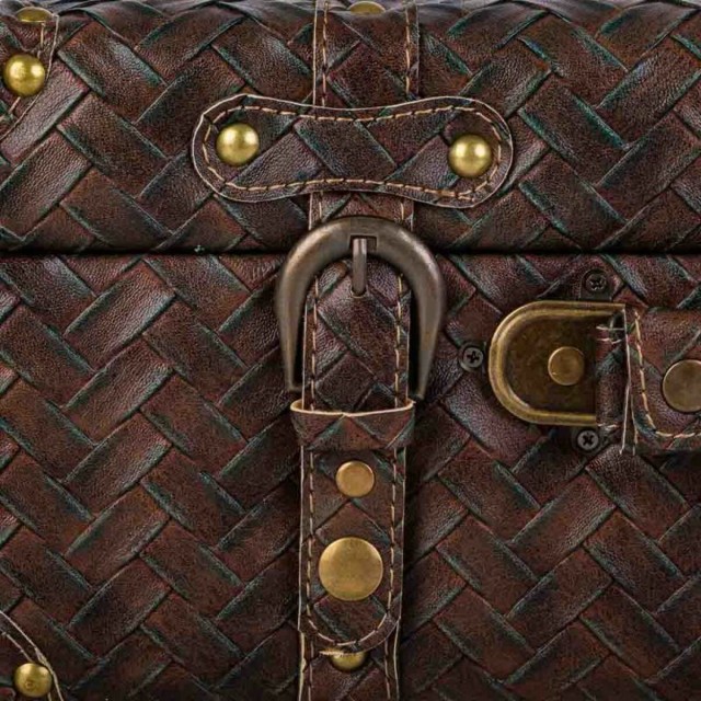 Valise décorative Alexandra House Living Marron Cuir Synthétique Boi