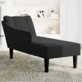 Fauteuil long avec accoudoir droit noir tissu