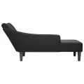 Fauteuil long avec accoudoir droit noir tissu