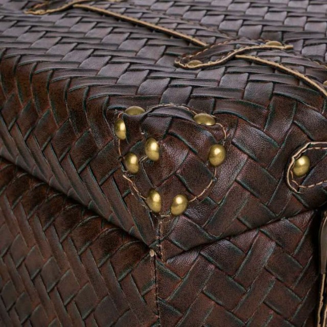 Decorative suitcase Alexandra House Living Brown Polyskin MDF Wood Vin