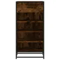Étagère à chaussures chêne fumé 48x38x97,5 cm bois d'ingénierie