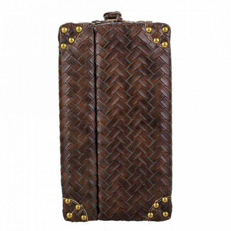 Decorative suitcase Alexandra House Living Brown Polyskin MDF Wood Vin
